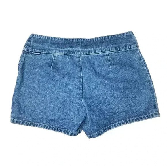 Jordache Jean Shorts Size 14.5 Medium Wash Denim Embroidered Butterfly Side Zip - Picture 3 of 6